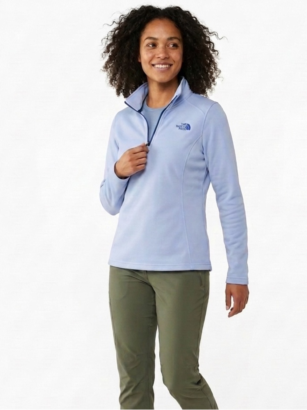 The North Face Tech Glacier 1/4 Zip Pullover Fleece Blue S EUC